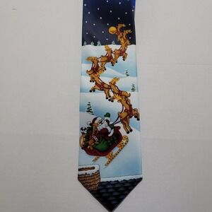 Unbranded Santa Claus & Sleigh Christmas Polyester Tie